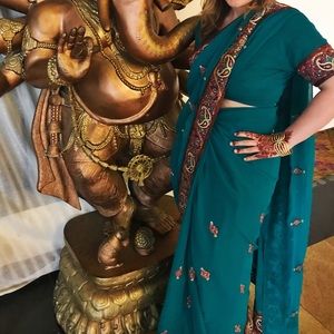 Ornate Beaded Authentic Indian Saree (sari)